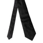 Black Solid Satin Silk Adjustable Women Necktie Tie