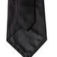 Black Solid Satin Silk Adjustable Women Necktie Tie