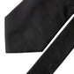 Black Solid Satin Silk Adjustable Women Necktie Tie