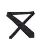 Black Solid Satin Silk Adjustable Women Necktie Tie