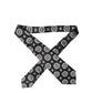 Black White Floral Silk Adjustable Women Necktie Tie