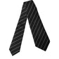 Black White Stripes Wool Adjustable Women Necktie Tie