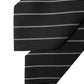 Black White Stripes Wool Adjustable Women Necktie Tie