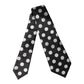 Black White Polka Dot Silk Adjustable Women Necktie Tie