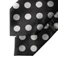 Black White Polka Dot Silk Adjustable Women Necktie Tie