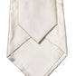 Off White Solid Silk Adjustable Women Tied Necktie Tie