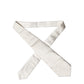 Off White Solid Silk Adjustable Women Tied Necktie Tie