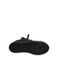 Black Leather Low Top Portofino Sneakers Shoes