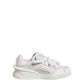 White Calfskin Leather Low Top Sneakers Shoes