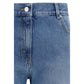 Blue Cotton Straight-Leg Jeans