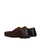 Brown Leather Slip-On Loafers