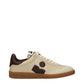Beige Leather Low Top Sneakers