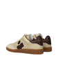Beige Leather Low Top Sneakers