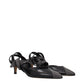 Black Leather High Heel Pumps