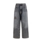 Gray Cotton Relaxed Fit Jeans