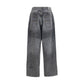 Gray Cotton Relaxed Fit Jeans