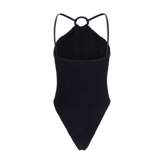 Black Polyamide One-Piece Swimsuit