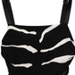 Black White Zebra Cady Calf Length Dress