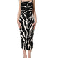 Black White Zebra Cady Calf Length Dress