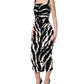 Black White Zebra Cady Calf Length Dress