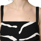 Black White Zebra Cady Calf Length Dress