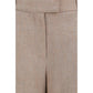 Beige Linen Casual Pants