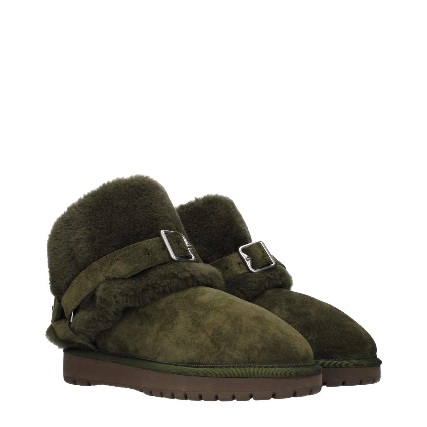 Green Leather Ankle Boots