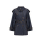 Blue Cotton Trench Coat