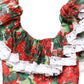 Multicolor Geranium Flower Lace Maxi Dress