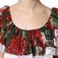 Multicolor Geranium Flower Lace Maxi Dress