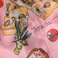 Light Pink Bread Print Pleated Maxi Dress