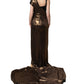 Bronze Asymmetrical Draping OneShoulder Dress