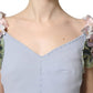 Light Blue Hydrangea Embellished Cap Sleeve Dress