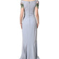 Light Blue Hydrangea Embellished Cap Sleeve Dress