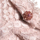 Pink Lace Long Sleeves Evening Gown Dress
