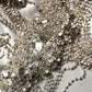 Silver Crystal Embellished EveningGown Dress