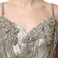 Silver Crystal Embellished EveningGown Dress