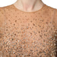 Brown Crystal Embellished Mermaid Gown Dress