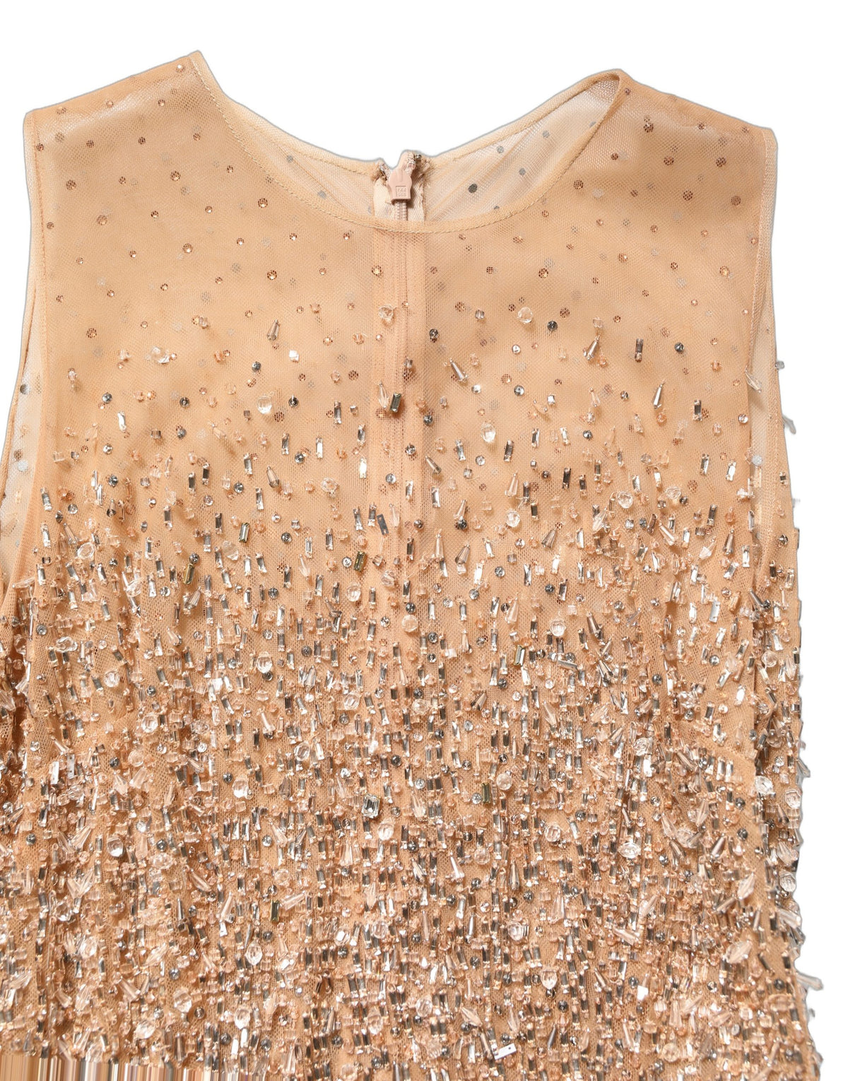 Brown Crystal Embellished Mermaid Gown Dress