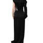 Black Silver OneShoulder Cocktail Gown Dress