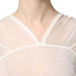 White Silk Sheer Draped Long Gown Dress