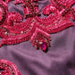 Purple Silk Crystal Strapless Floor Length Gown Dress