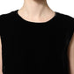 Black Viscose Velvet Floor Length Gown Dress