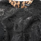 Black Floral Jacquard Flared A-line Dress