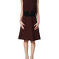 Maroon Lace Sleeveless Knee Length Dress