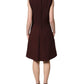 Maroon Lace Sleeveless Knee Length Dress