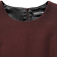 Maroon Lace Sleeveless Knee Length Dress