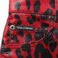 Red Leopard Skinny High Waist Denim Jeans