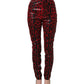 Red Leopard Skinny High Waist Denim Jeans