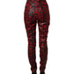 Red Leopard Skinny High Waist Denim Jeans